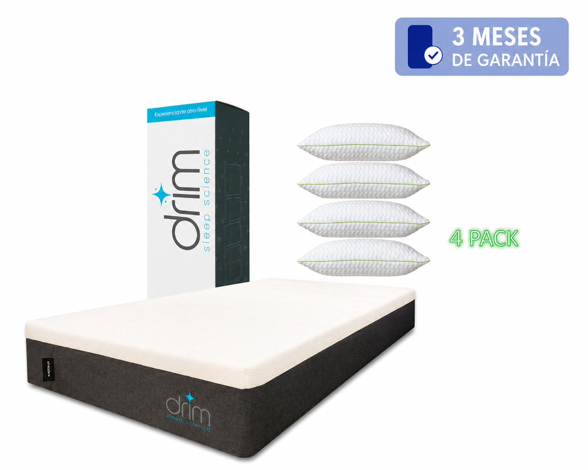 Combo N3WTON gel King Size + Almohada Super Visco+Regular 4 Piezas