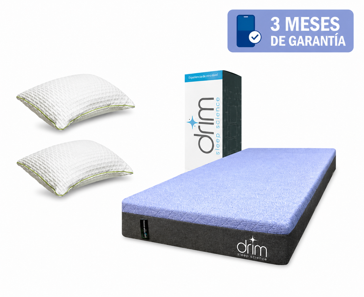 COMBO Colchón Queen Size Memory Foam +  Dos Almohadas Cervical VISCO