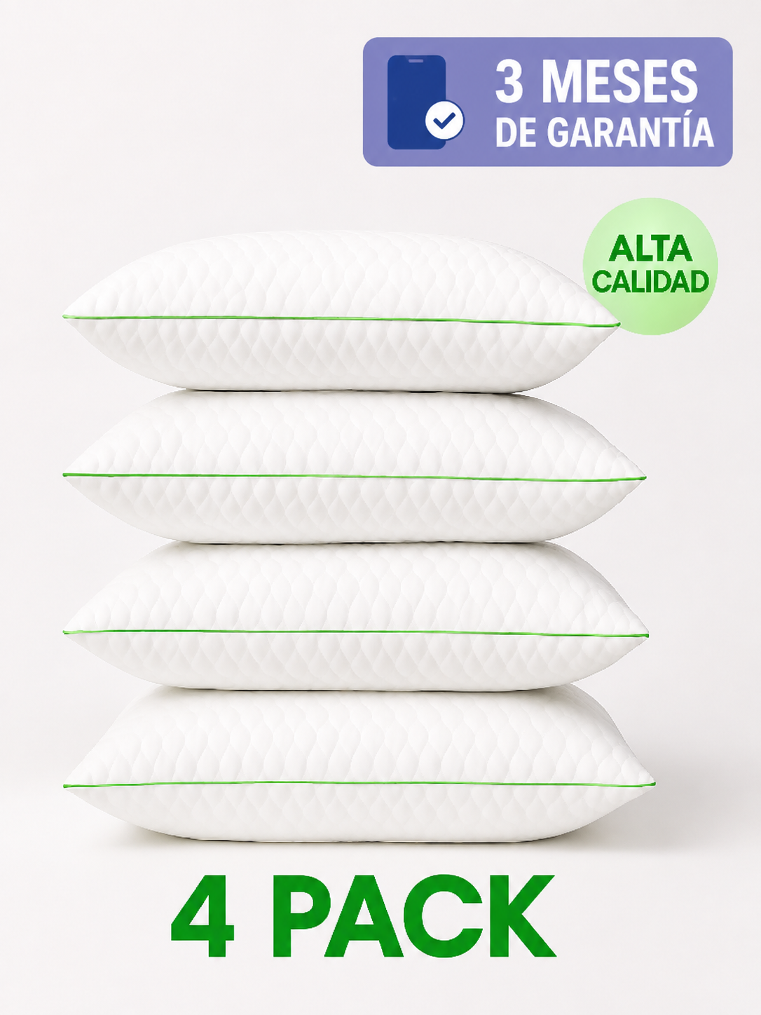 Set de Almohadas Ortopédicas Cervical Super Visco Blanca - 4 Piezas