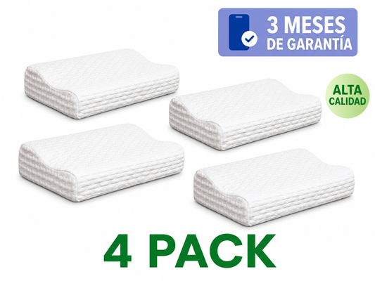 Set de Almohadas Ortopédicas Cervical Memory Blanca – 4 Piezas