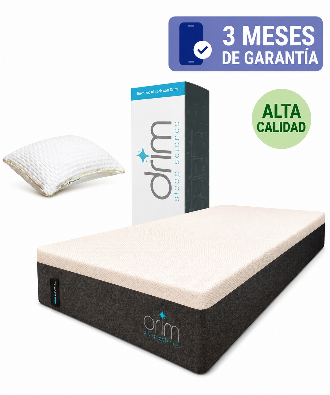 Colchón Matrimonial Memory Foam |4 CAPAS| en Caja Ergonómico con Tecnologia de Descanso MK