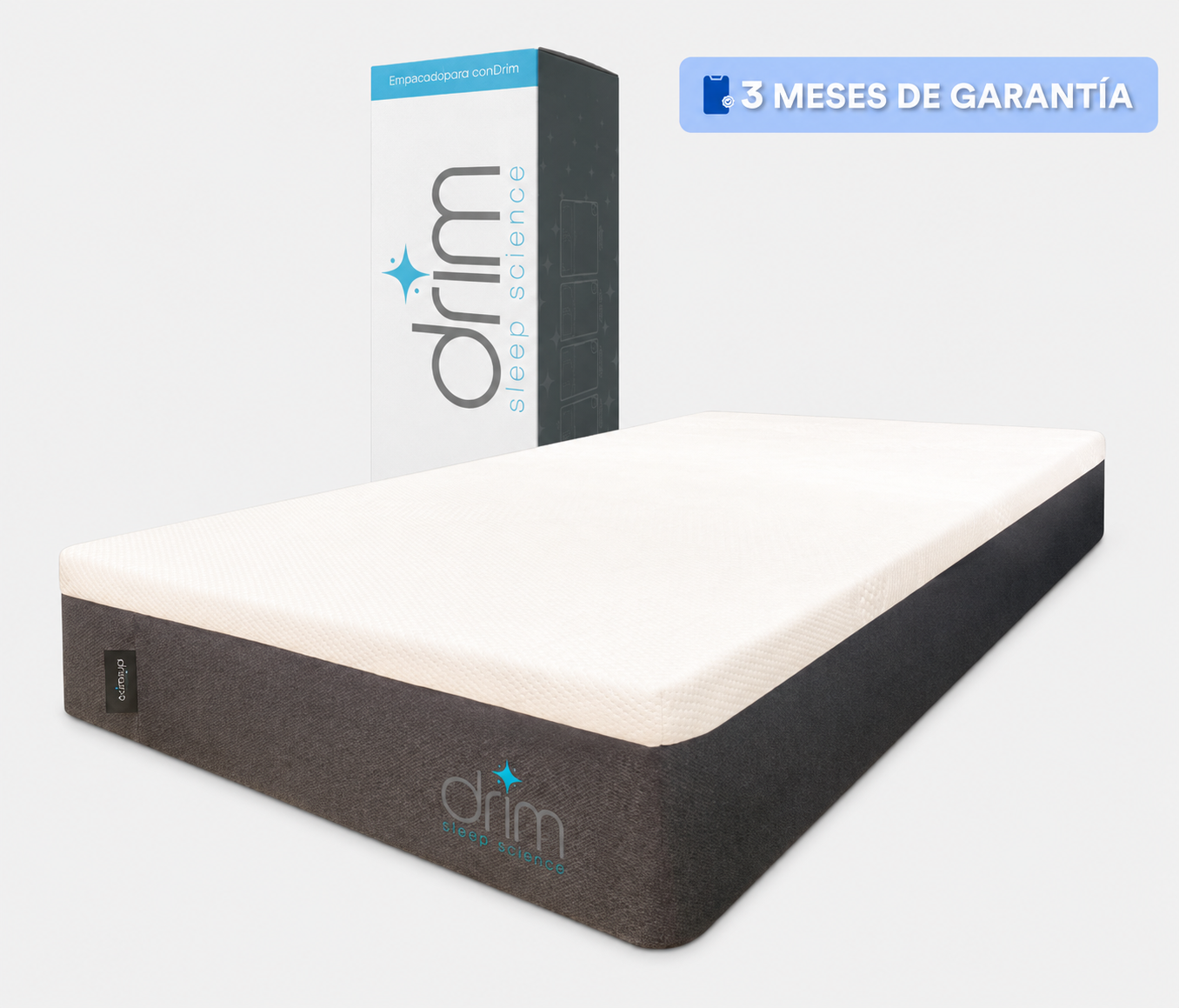 Colchón Matrimonial DRIM Memory Foam |GEL| en Caja Ergonómico con Tecnologia de Descanso