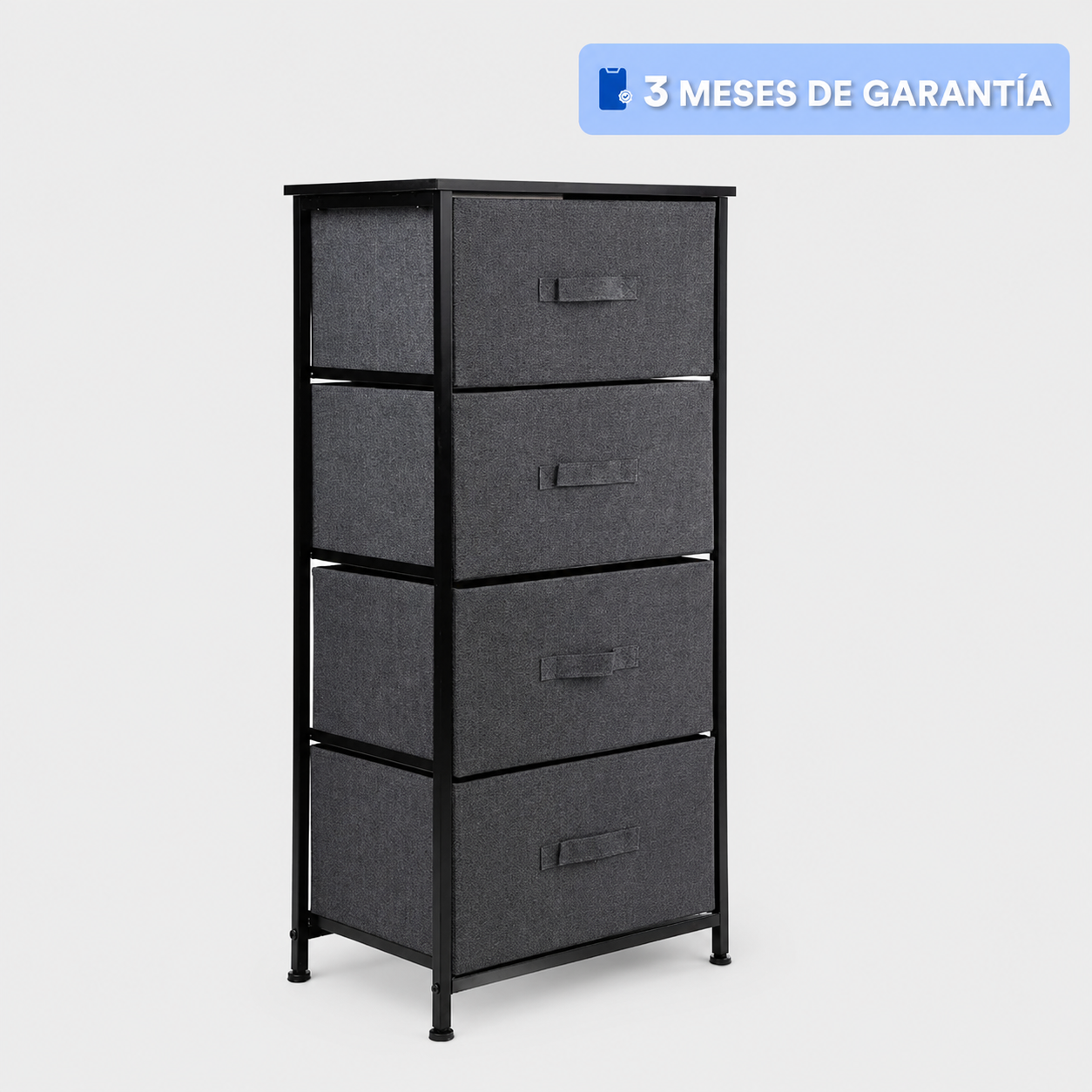 Cómoda Cajonera de 4 Cajones Mueble Organizador Tela Madera