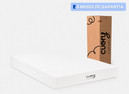 Colchón de Memory Foam Matrimonial + Funda Removible y Lavable Color Gris
