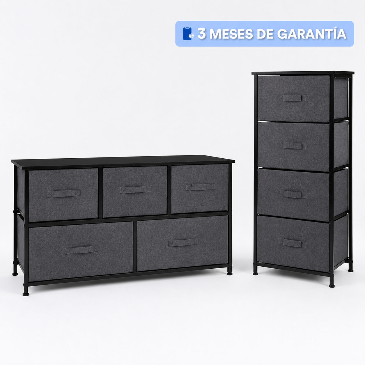 Cómodas Organizadoras con Cajones de Tela – Combo de  2 Piezas