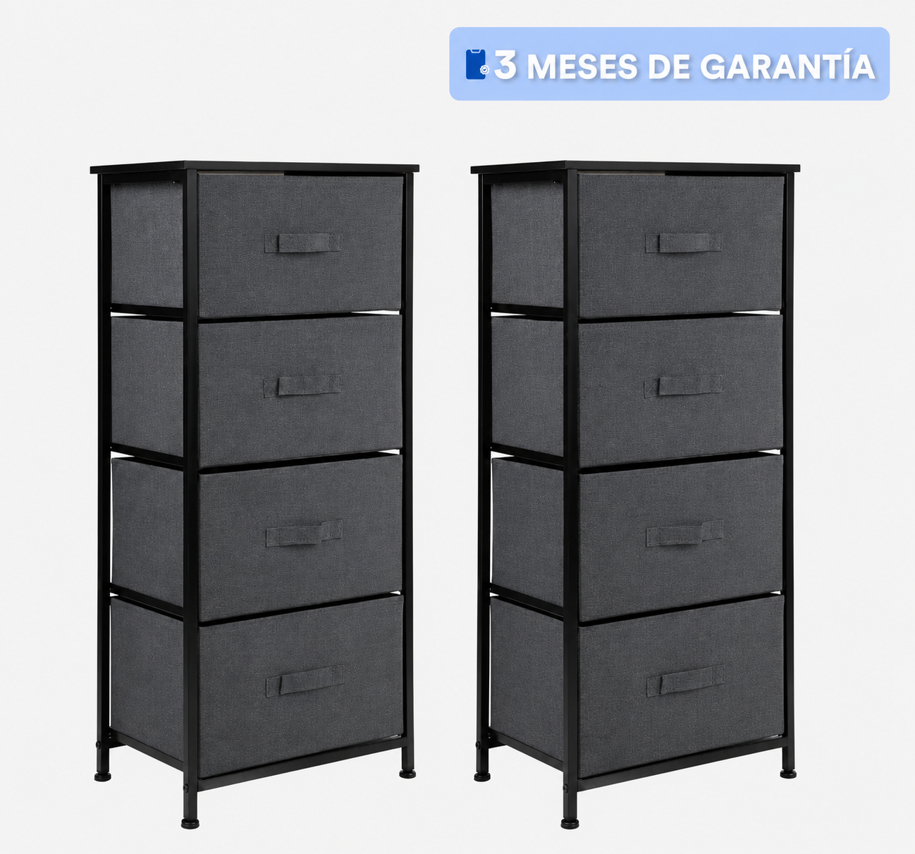 Combo 2 Cómodas Cajoneras con 4 Cajones de Tela cada una