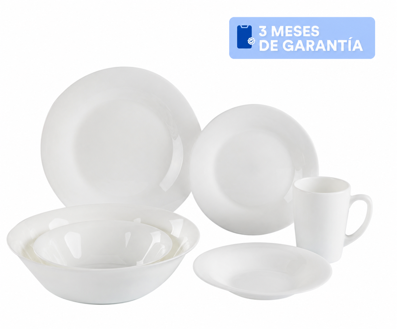 Vajilla 31 Piezas de Opal Cuadrada para 6 Personas