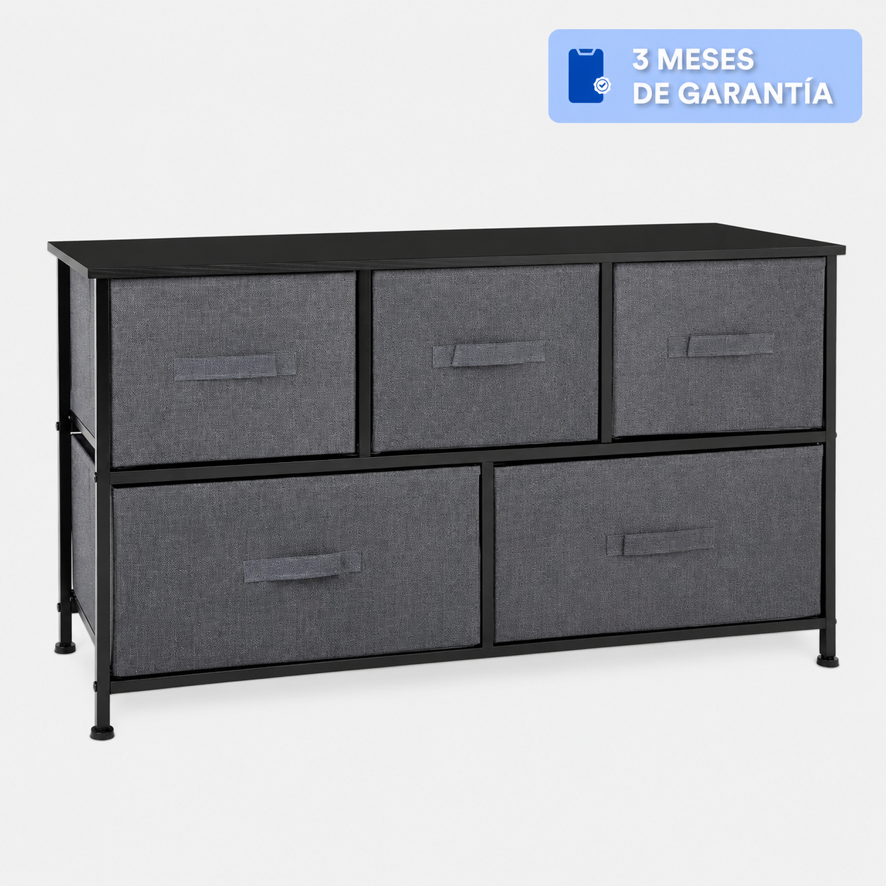 Cómoda Cajonera de 5 Cajones Mueble Organizador Tela Madera