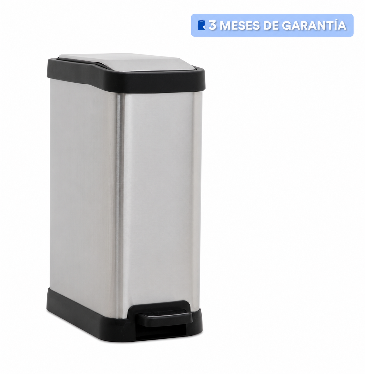 Bote de Basura Cocina Con Pedal Acero Inoxidable Metalico 8L