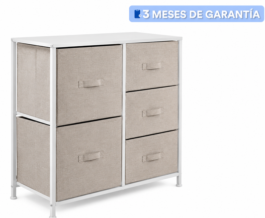 Cómoda Cajonera 5 Cajones – Beige