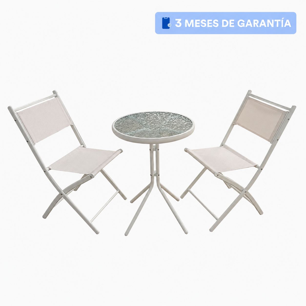 Juego de Comedor para Exterior con Mesa y 2 Sillas para Jardín o Terraza