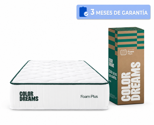 Colchón Individual Plus Foam | Memory Foam con Gel | 23 cm | Firmeza Media
