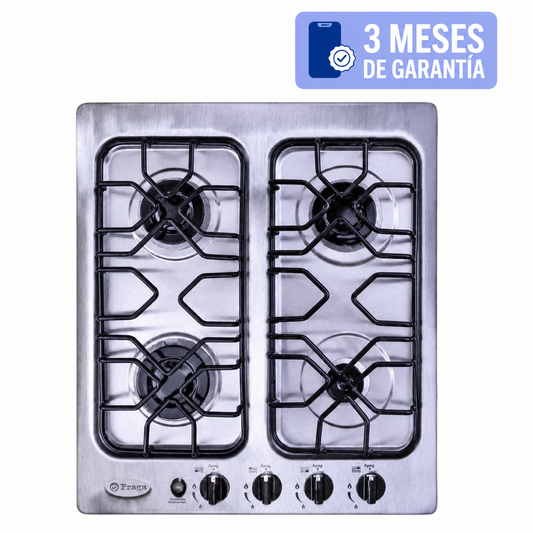 PARRILLA INOXIDABLE EMPOTRABLE 4 QUEMADORES FRAGA PD180 INX