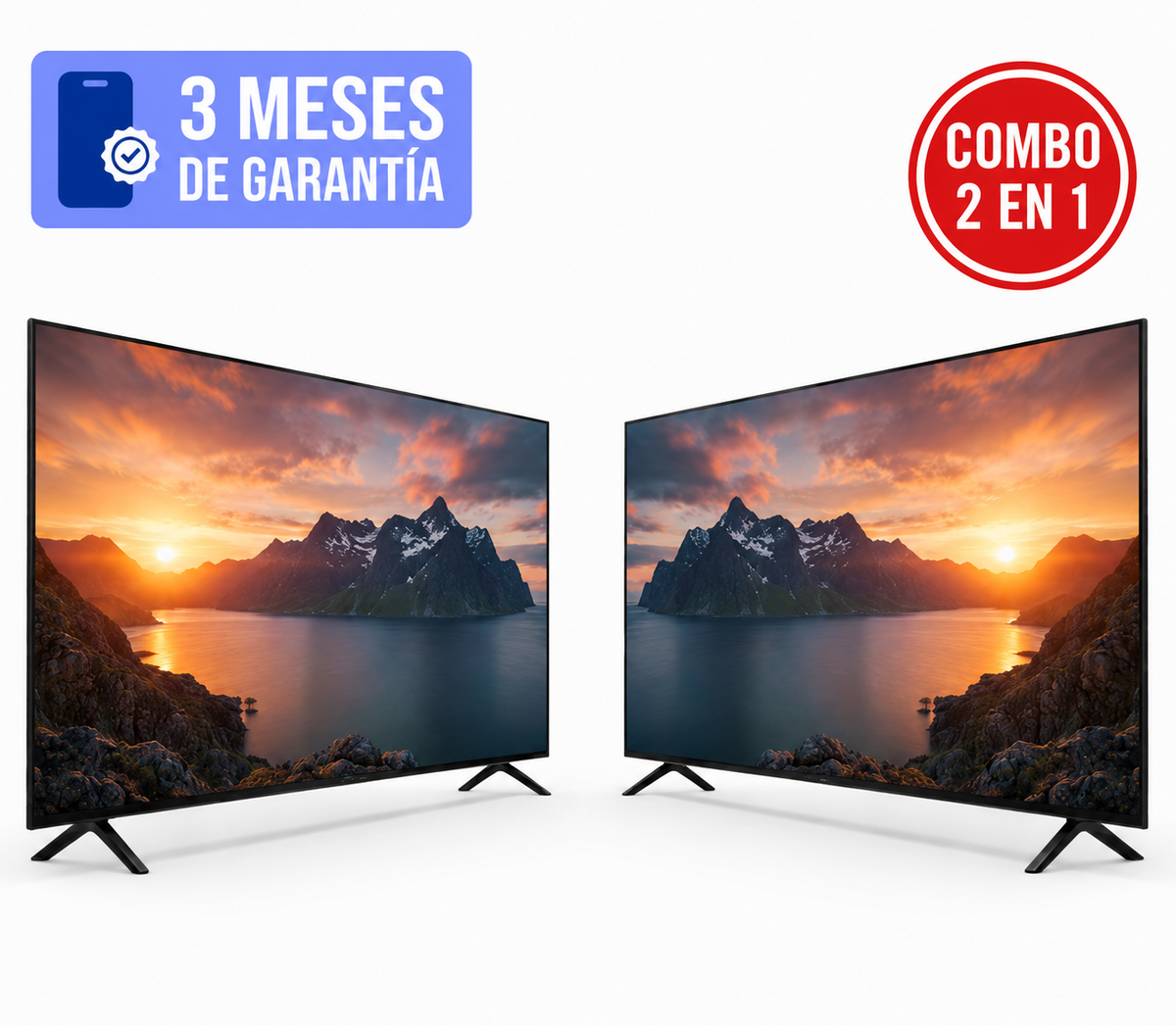 Pantalla Smart TV 43 pulgadas Android TV 4K QLED Combo de 2