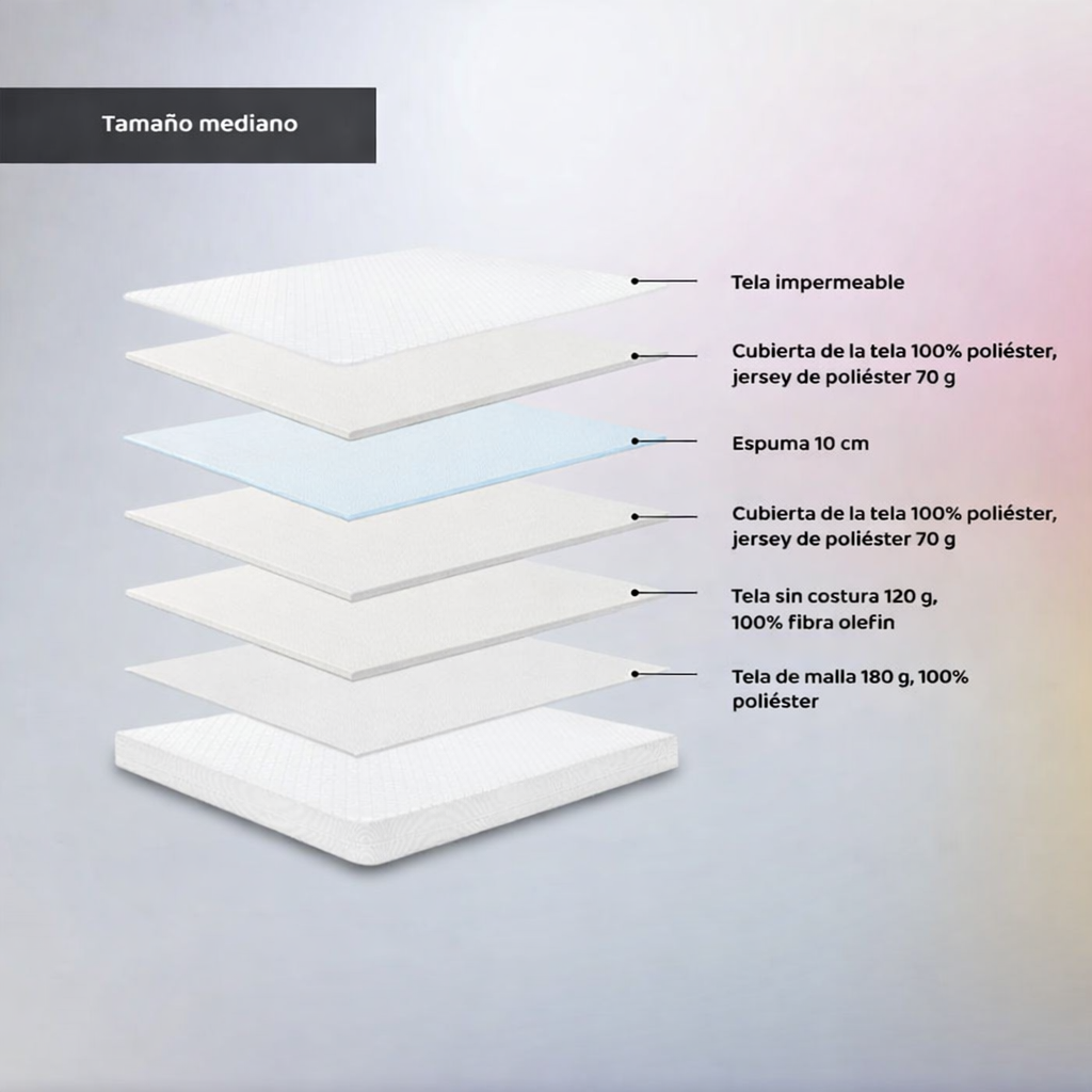 Colchón para Cuna de Bebé 130x70 cm | Memory Foam Impermeable | Firmeza Media