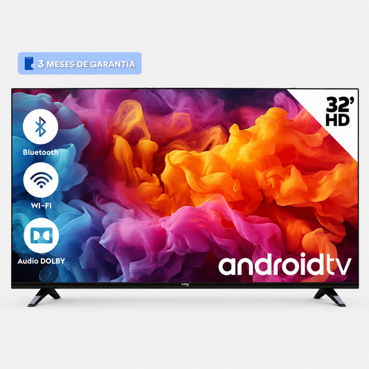 Pantalla Smart TV 32" Android TV DLED HD, Bluetooth y Dolby Audio