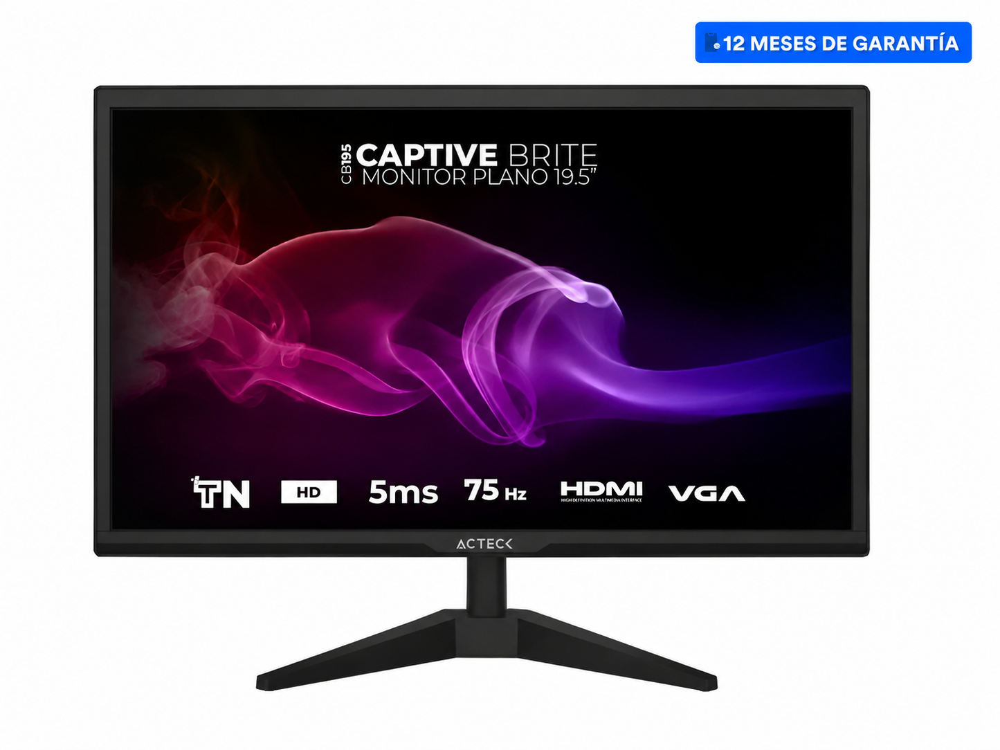 Monitor 19.5″ Acteck Conexión HDMI/VGA Color Negro