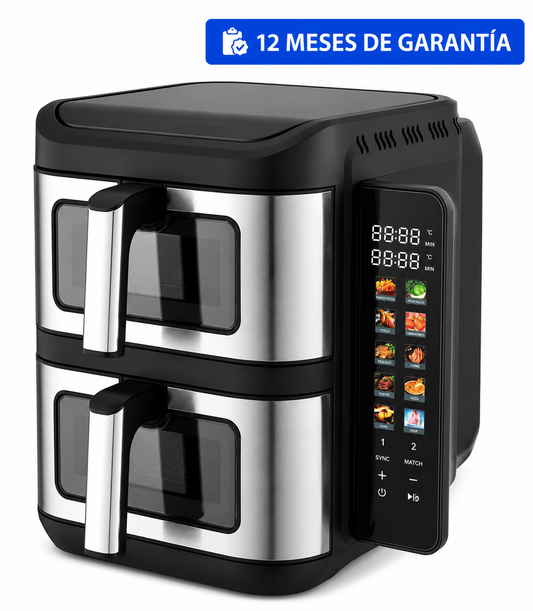 Freidora de Aire Doble Mirati Capacidad 11L Color Negro