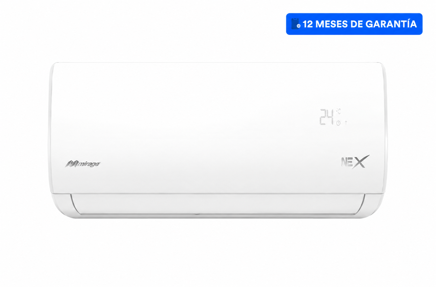 Aire Acondicionado Mirage NEX con calefacción, 12000 BTU 1 tonelada 220 V, R410a 12 SEER Color Blanco.
