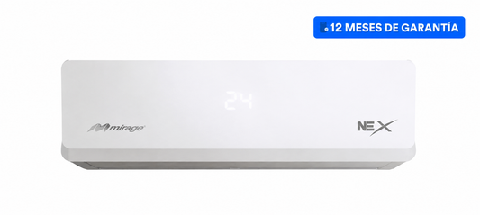 Aire Acondicionado Minisplit Mirage Nex 1 Tonelada, Solo Frío, 24 000 BTU, 220 V, R410a, 12 SEER series Color Blanco