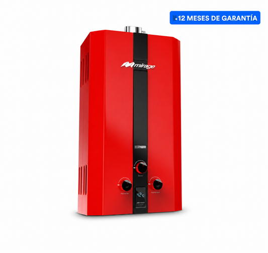 Calentador De Agua Flux 10L Gas Lp Rojo Mirage MK