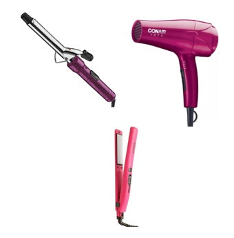 KIT Secadora de Cabello + Alaciadora de Ceramica + Rizadora de Cabello CONAIR Rosa MK