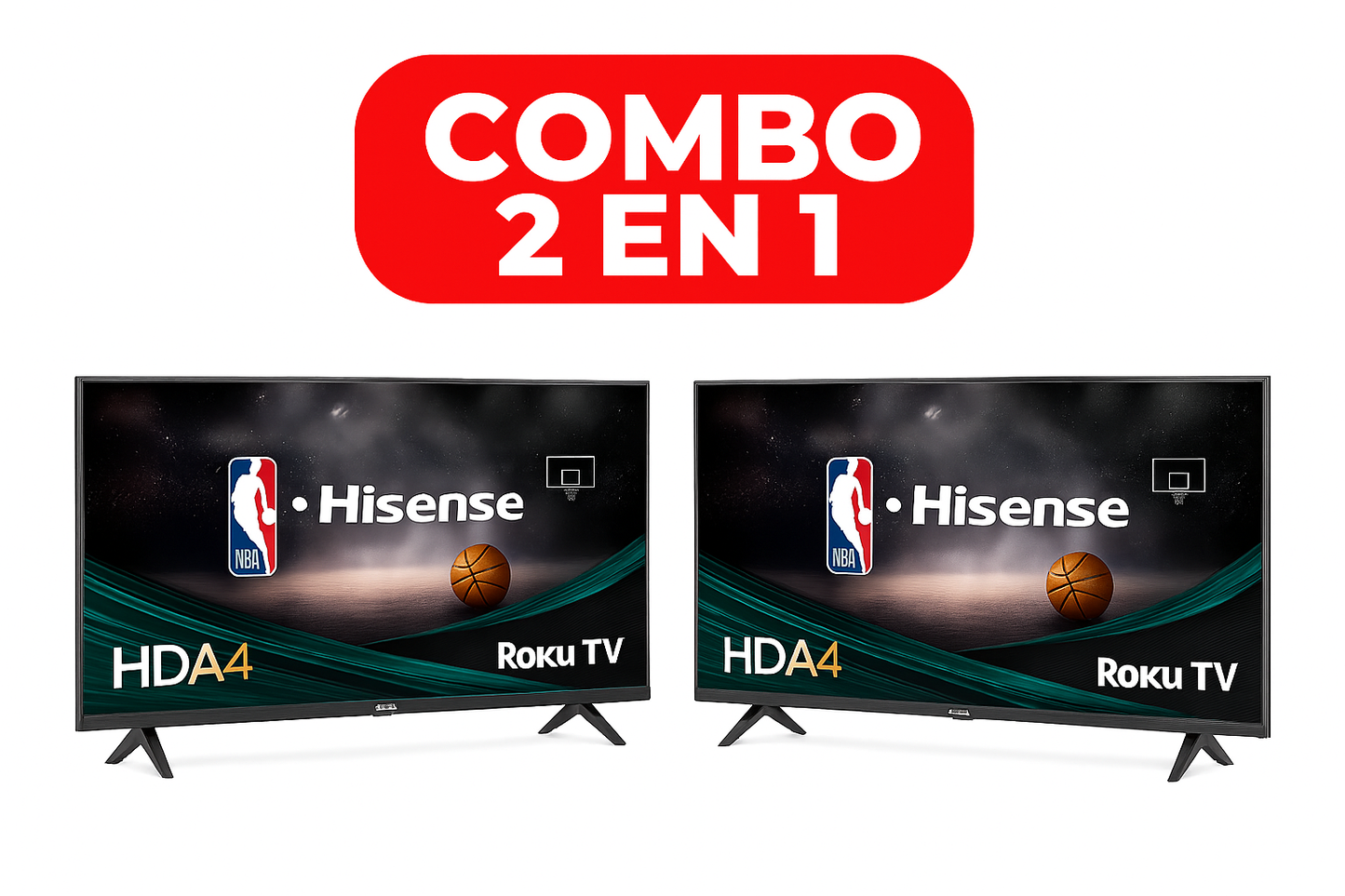 Pantalla Smart TV Hisense Roku 32″ HD Paquete de 2