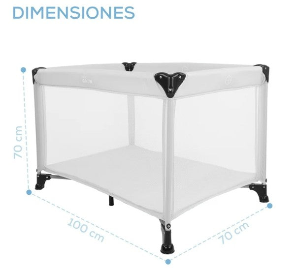 Cuna Portátil y Plegable para Recién Nacidos - Gris
