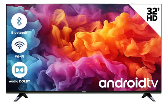 Pantalla Smart TV 32" Android TV DLED HD, Bluetooth y Dolby Audio