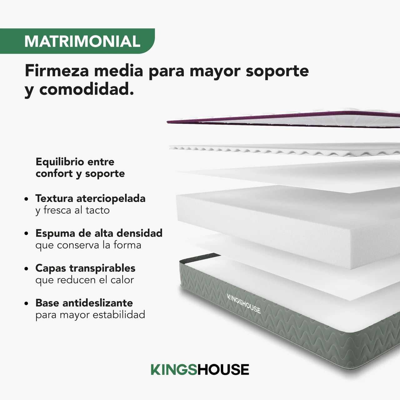 Combo 2 Colchones Matrimoniales Essential Memory Foam Colordreams