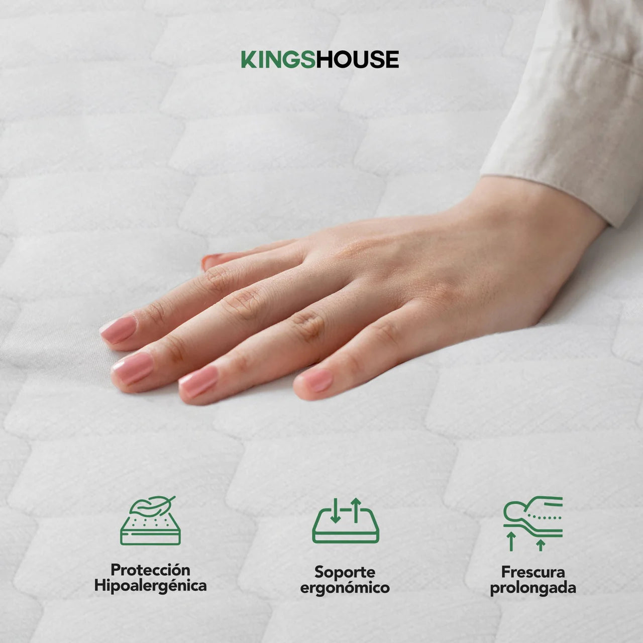 Set Colchon Matrimonial Essential Memory Foam Colordreams + Almohada Ortopédica Cervical Super Visco Blanca