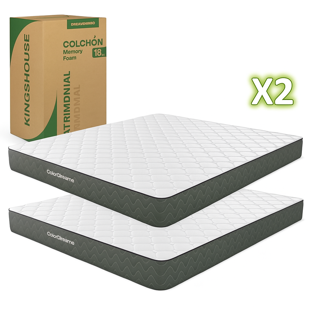 Combo 2 Colchones Matrimoniales Essential Memory Foam Colordreams