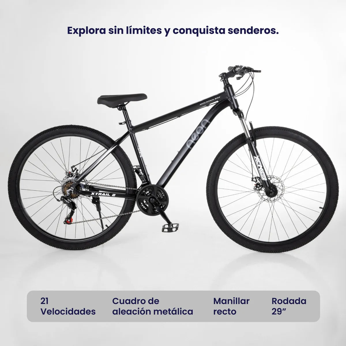 Bicicleta de Montaña Neon Xtrail-2 Rodada 29 | Cuadro de Aluminio | 21 Velocidades Shimano | Frenos de Disco | Talla L