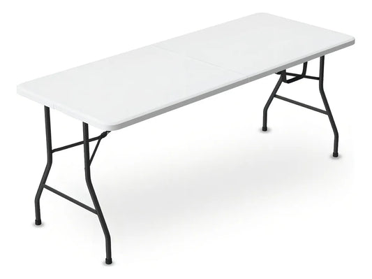 Mesa plegable tipo portafolio blanco 180x70x74 cm