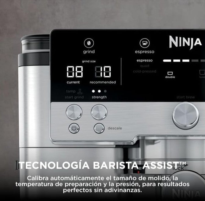 Cafetera Espresso Ninja 3 en 1 | Espresso, Café y Cold Brew | Molinillo Integrado