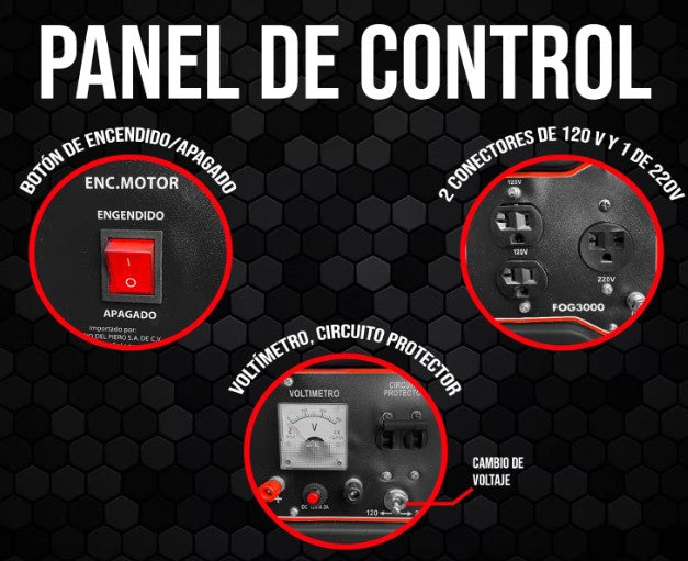 GENERADOR A GASOLINA PORTATIL 3000W 60 HZ 7 HP 15L