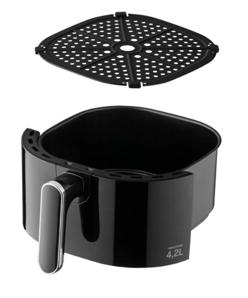 FREIDORA DE AIRE CON REJILLA 4L NEGRA 1500W 127V