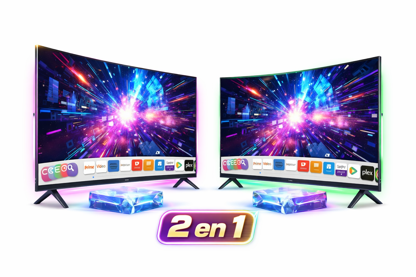 Pantalla Smart TV GHIA 40” Full HD D-LED con Dolby Audio y Conectividad WiFi combo de 2