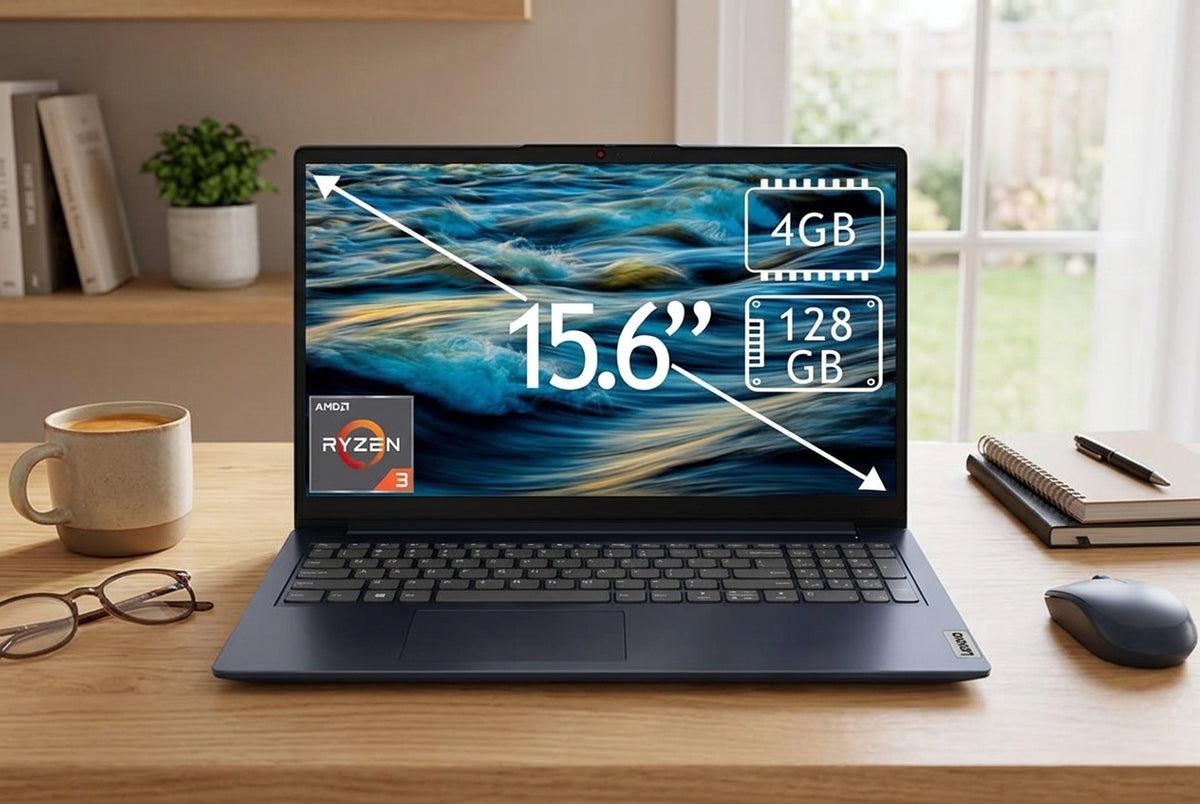 Laptop Lenovo IdeaPad 1, AMD Ryzen 3 7320U, 4 GB RAM, 128 GB SSD Color Azul