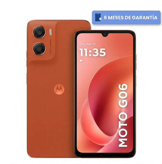 Teléfono Celular Smartphone Motorola Moto G06 4G, 4GB RAM 128GB Color Naranja