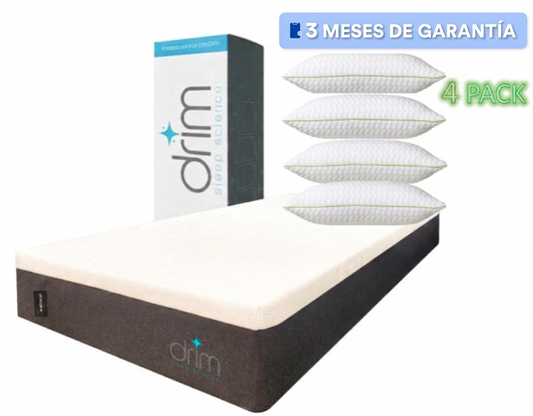Combo N3WTON gel Individual + Almohada Super Visco Regular 4 Piezas