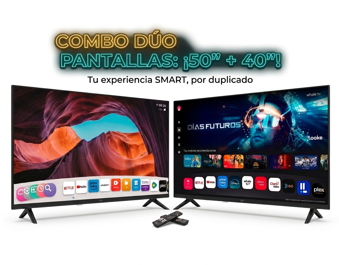 Combo 2 Pantallas Smart TV GHIA 40” y 50”