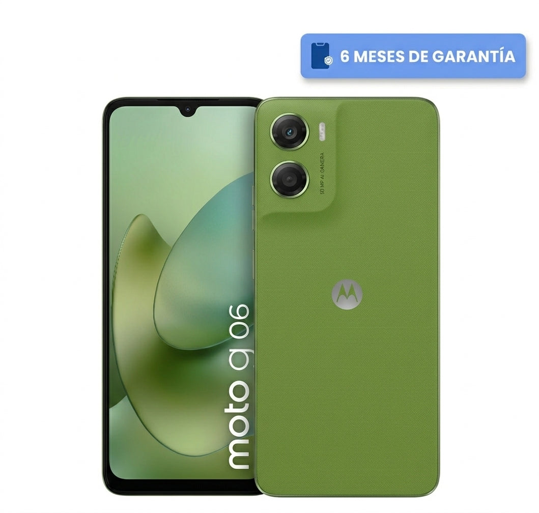 Teléfono Celular Smartphone Motorola Moto G06 4G, 4GB RAM 64GB Color Verde