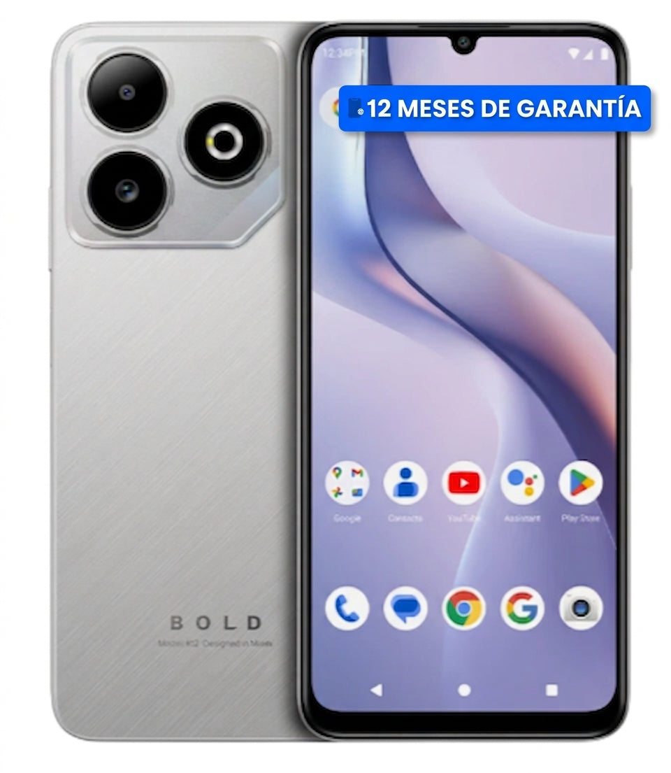 Teléfono Celular Smartphone BLU BOLD K22 5G, 12 RAM (4GB RAM + 8GB Virtual), 128GB Plata