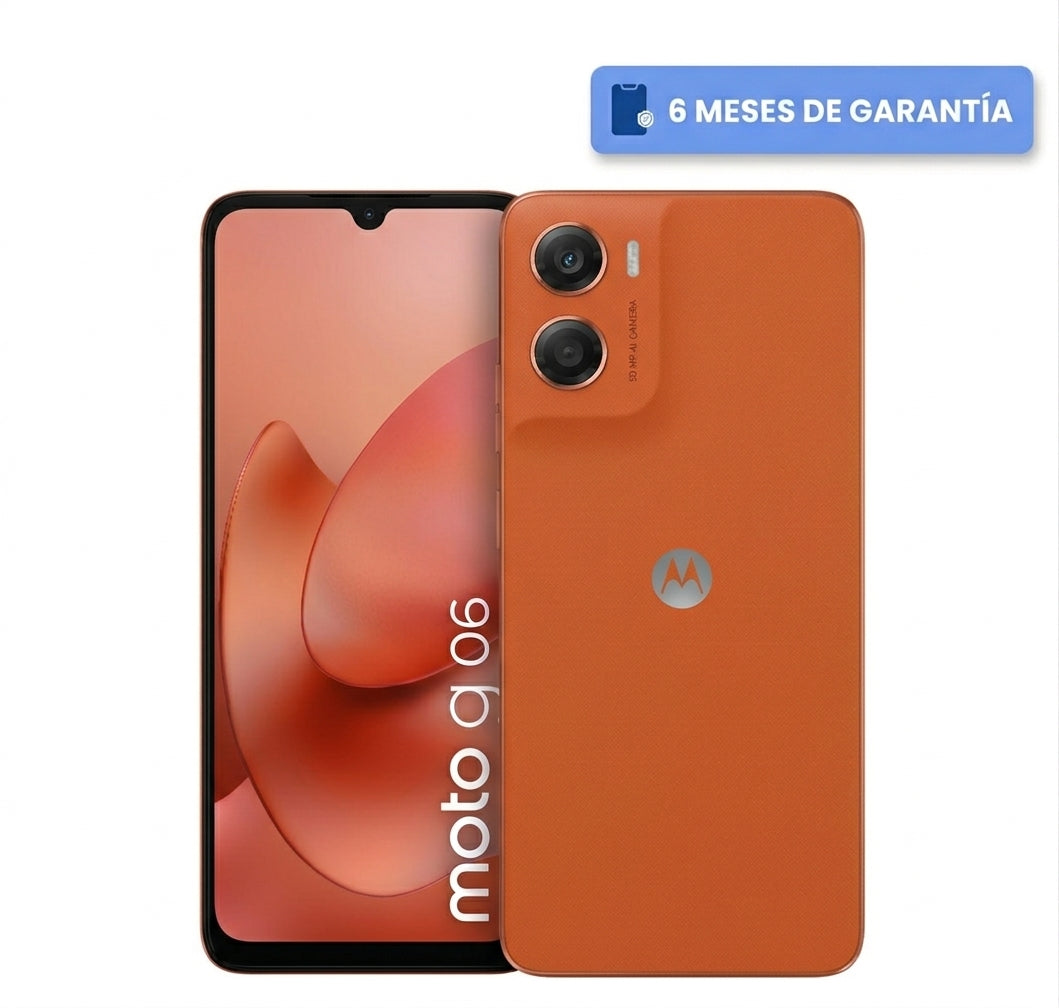 Teléfono Celular Smartphone Motorola Moto G06 4G, 4GB RAM 64GB Color Naranja