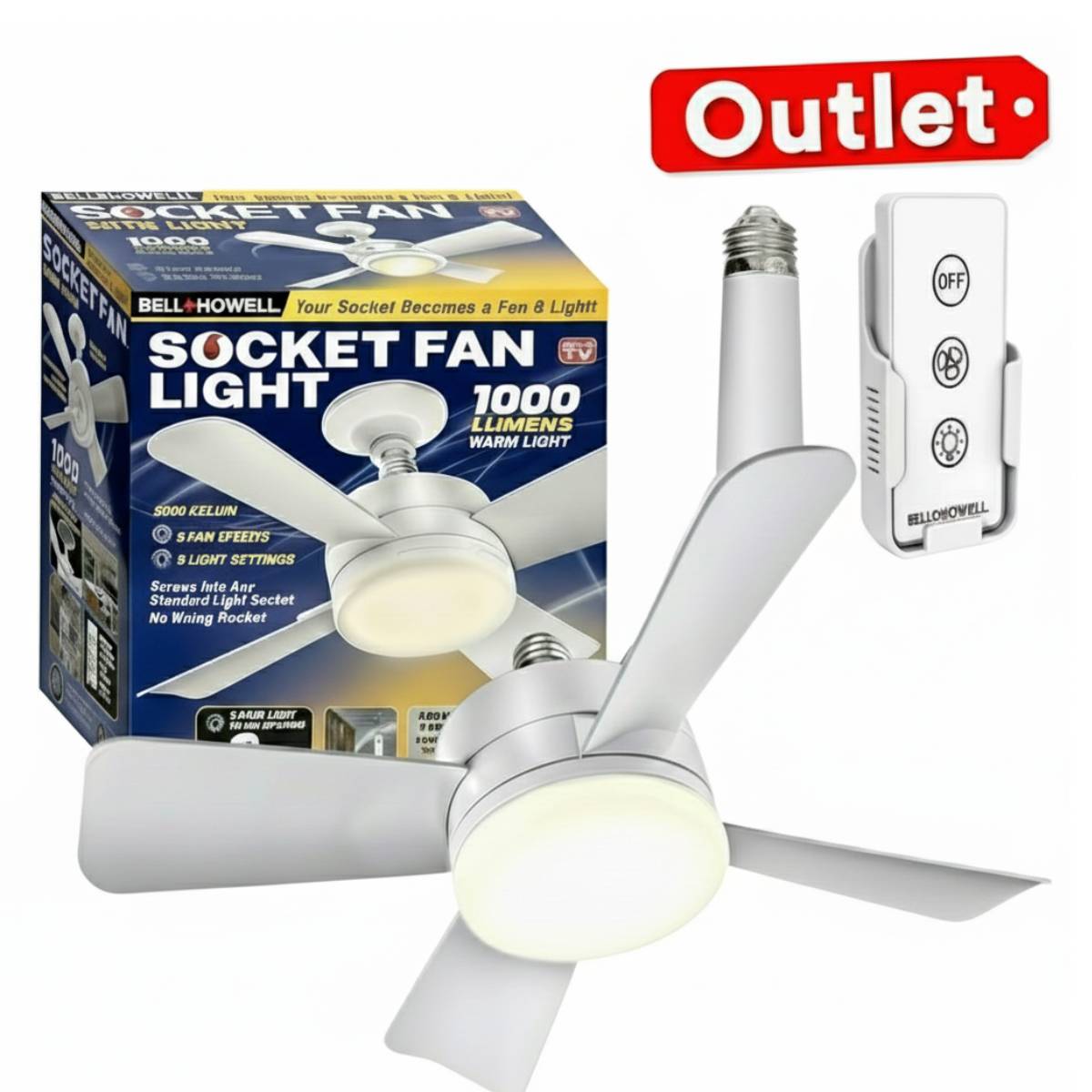 Ventilador de techo bell howell con luces de control remoto