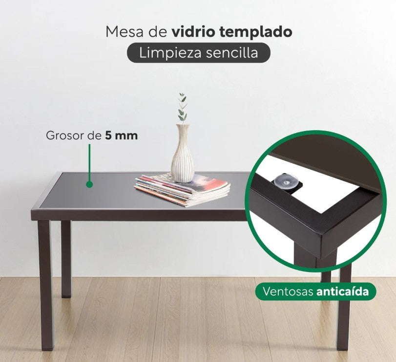 Sala de Exterior para Jardín con Sillas, Sillón y Mesa 4 Piezas