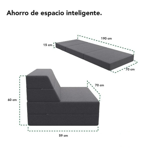 Sofa Cama Plegable Individual 2 en 1 Combo de 2