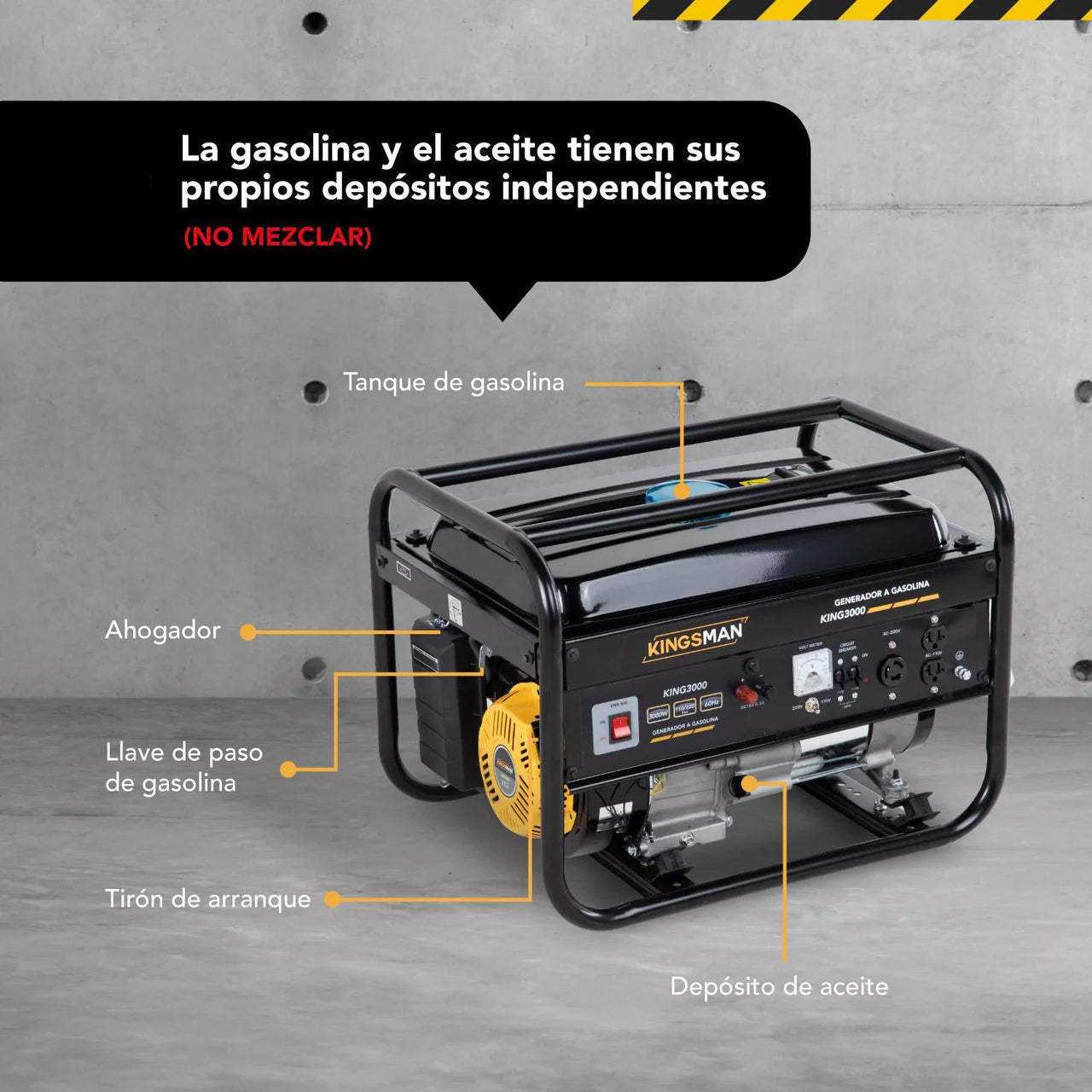 Generador Portatil De Luz 110/220v A Gasolina 7.5hp 3000w Amarillo
