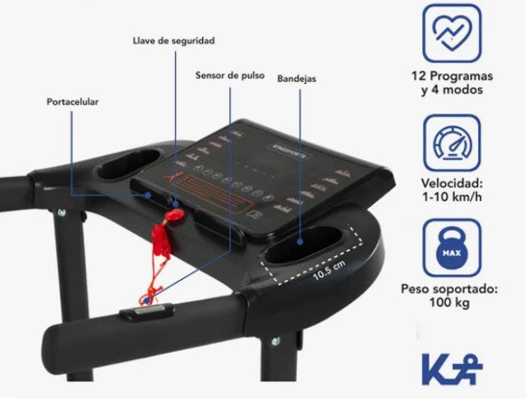Caminadora Eléctrica 2 HP Banda Correr 1-10 KM/H Kingsports